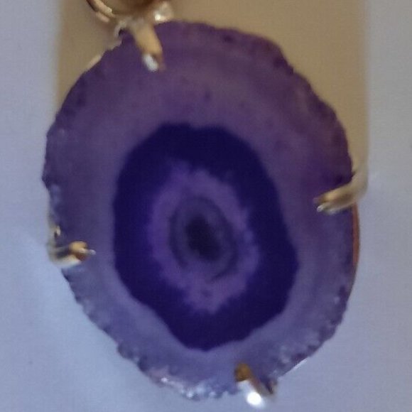 Light Purple Druzy Quartz Geode Pendant on 20" Black Cord - Picture 3 of 3